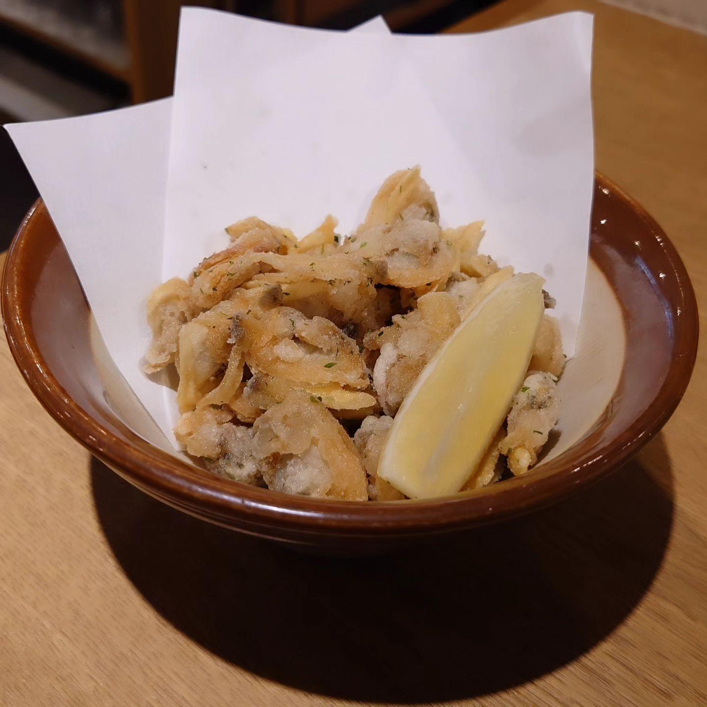 新商品アサリのからあげ@日本酒品川/品川日本酒飲み放題