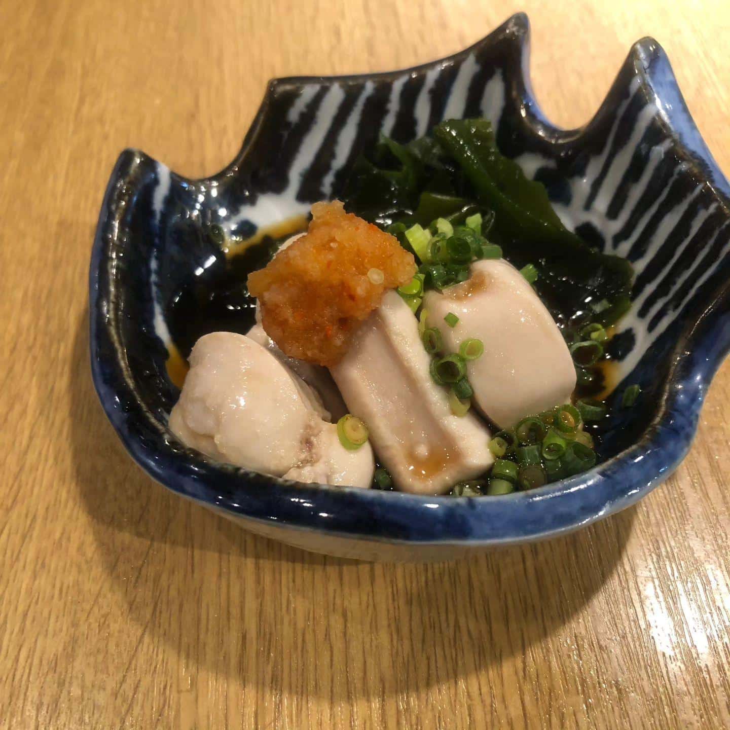 新商品マグロの白子ポン酢@品川日本酒/品川天麩羅